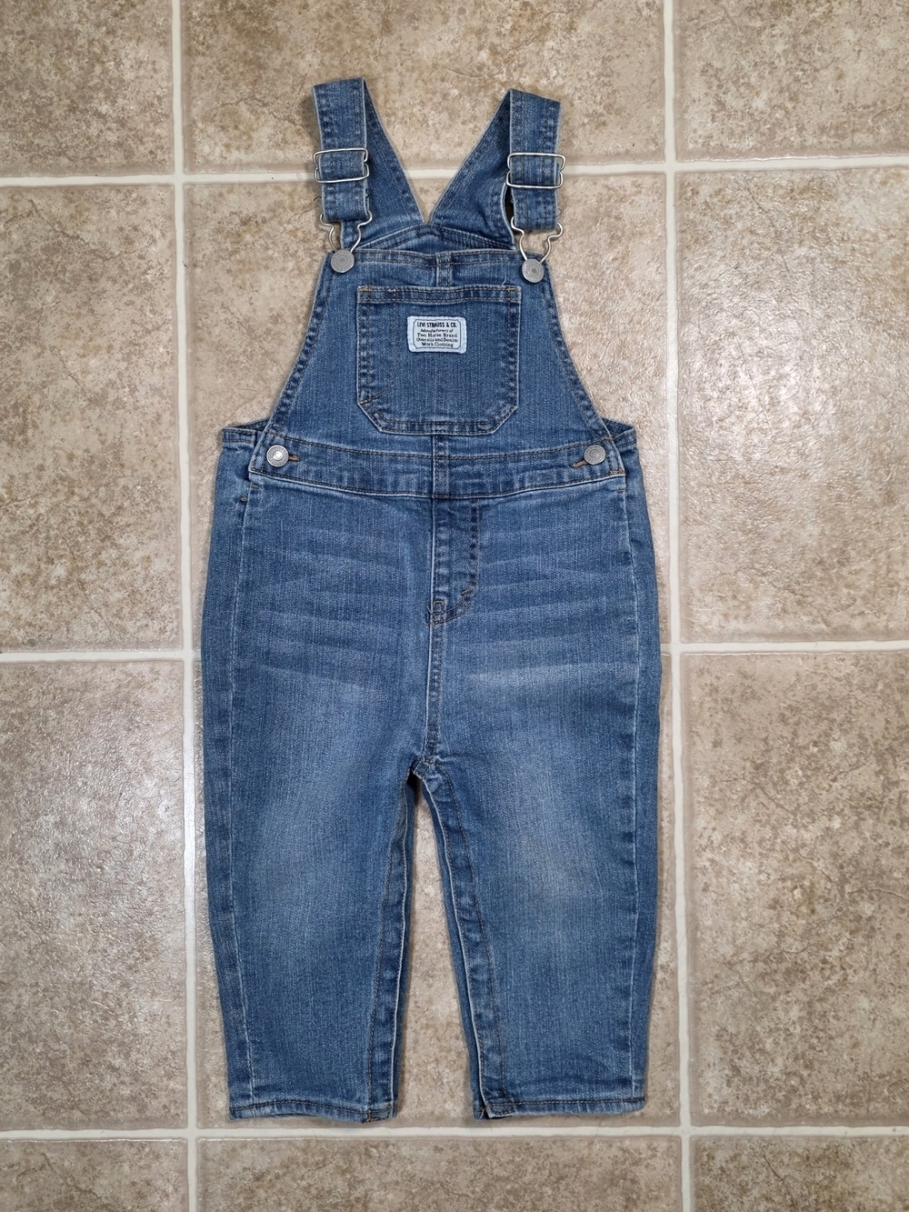 Levi’s Baby Denim Overalls 24M Classic Bib Snap Bottom